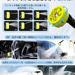 高圧洗浄機 コードレス 充電式6in1多機能ノズル バッテリー付き軽量の画像