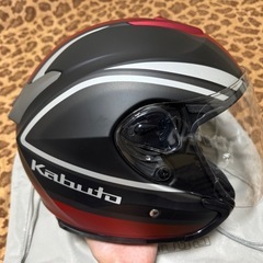 【未使用同様の極美品】 赤と黒のマット仕上げ  OGK Kabuto製ジェットヘルメット ASAGIの画像