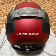 【未使用同様の極美品】 赤と黒のマット仕上げ  OGK Kabuto製ジェットヘルメット ASAGIの画像