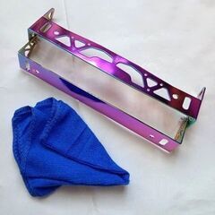 未使用 アウトレット 汎用 車用ナンバープレートステー チタン 角度調整 タオル付きの画像