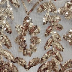 ビーズ刺繍オフショルダーマーメイドドレスの画像