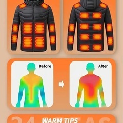 新品★電熱ジャケット メンズ ヒータージャケット 24エリア発熱 加熱ジャケットの画像