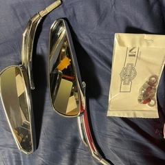 ハーレーメッキミラー　右側新品　左側中古の画像