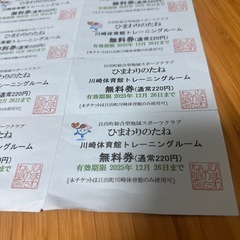 日出町 川崎体育館トレーニングルーム 4400円分　無料チケット の画像