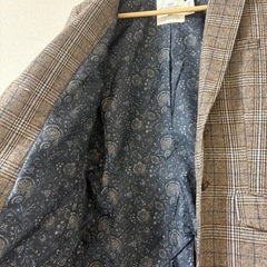 【美品】H&M テーラードジャケット ブラウン系チェック EUR 38の画像