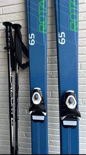 スキー板 調整ビンディング ストック付 スキー3点セット