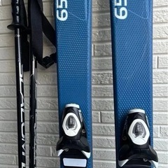 スキー板 調整ビンディング ストック付 スキー3点セットの画像