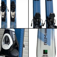スキー板 調整ビンディング ストック付 スキー3点セットの画像