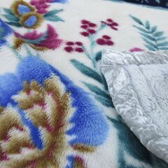 厚め毛布　ボリュームタイプ　シングル　ブルー系の画像