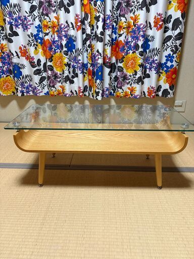 ガラス製ローテーブルニトリ (しおん55) 北国分のテーブル《座卓