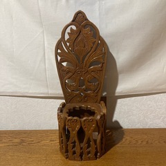 木製  彫刻 花瓶入れ 壁掛け 飾りの画像