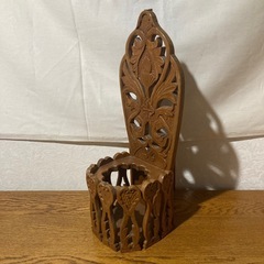 木製  彫刻 花瓶入れ 壁掛け 飾りの画像