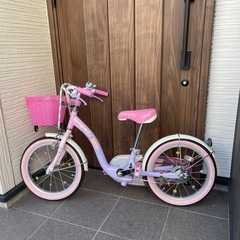 自転車18インチ　プリンセス　美品　補助輪付きの画像