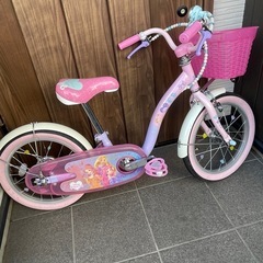 自転車18インチ　プリンセス　美品　補助輪付きの画像