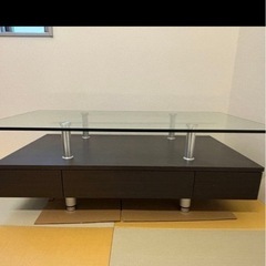 お譲り予定者様決定　ニトリ　強化ガラス　センターテーブル　収納付きの画像