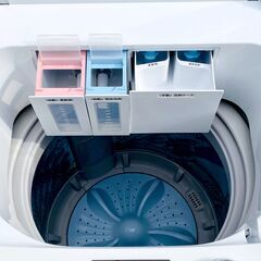 ハイセンス 全自動洗濯機 7kg ANG-WM-B70-W 2022年製 イーアングル エディオンモデル 動作良好 フタ割れあり E0EZ0101の画像