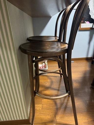 【アンティーク】② Oliver/オリバー ゴブラン柄 カウンターチェア 古家具 オリバー カウンターチェア2個セット (アイ) 幕張本郷の椅子《チェア