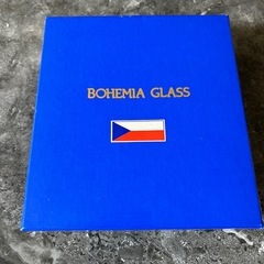 BOHEMIA GLASS ワイングラス ペア　ピンク　ボヘミアグラスの画像