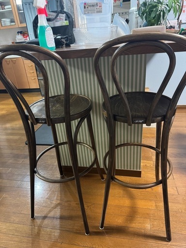 【アンティーク】② Oliver/オリバー ゴブラン柄 カウンターチェア 古家具 オリバー カウンターチェア2個セット (アイ) 幕張本郷の椅子《チェア