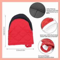 鍋つかみ 赤 260℃耐熱 耐熱ミトン オーブンミトン 丈夫 滑り止め付 レッドの画像