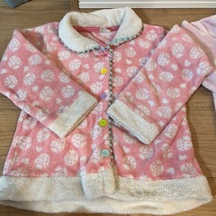 130cm 長袖 パジャマ 女の子 ピンク 長袖パジャマ もこもこ フリース ディズニー ドナルド デイジー いちご イチゴ フルーツ 女の子用 子供用 冬用の画像