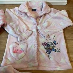 130cm 長袖 パジャマ 女の子 ピンク 長袖パジャマ もこもこ フリース ディズニー ドナルド デイジー いちご イチゴ フルーツ 女の子用 子供用 冬用の画像
