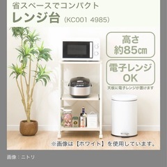 レンジ台 キッチン家具 RTAレンジ台 ホワイト 幅49×奥行43×高さ85cmの画像