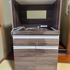 キッチンボード　キャスター付　ブラウンの画像