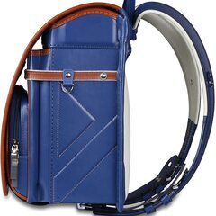 【新品】男の子ランドセル ベーシック&ボーイ 高級合皮 大容量 軽量 6年保証 全国送料無料 スクールバック 小学生通学カバン ネイビー/カーキ② の画像