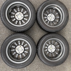 スタッドレス付きアルミホイール　BRIDGESTONE BLIZZAK VRX2 BALMIUM AR12 155/65R14 軽自動車用の画像