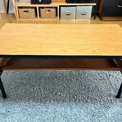 【美品】革収納付きローテーブルの画像