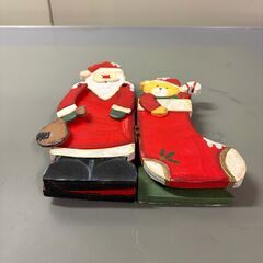 【那須町役場】ガーデニング　サンタクロース　オブジェ　木製　置物　クリスマス【管理番号375】の画像