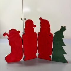 【那須町役場】ガーデニング　サンタクロース　オブジェ　木製　置物　クリスマス【管理番号375】の画像