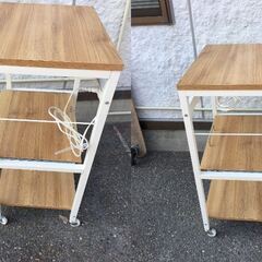 JM20484K) キッチンワゴン＜幅：約58㎝ 高さ：約90cm 奥行45cm ＞中古品【取りに来られる方限定】　 の画像