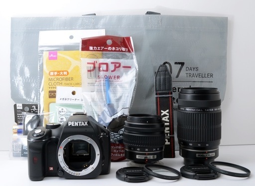 S数約700回！PENTAX K-X☆転送OK☆純正Wズームレンズキット