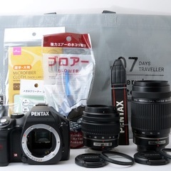 S数約700回！PENTAX K-X★転送OK★純正Wズームレンズキット  1ヶ月動作補償あり！ 安心のゆうパック代引き発送！ 送料、代引き手数料無料！の画像