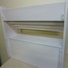 ②　未使用/新品　訳ありアウトレット　［幅80cm］ 絵本棚 おもちゃ箱1個付き 4段 ディスプレイ 完成品　ホワイトウオッシュの画像