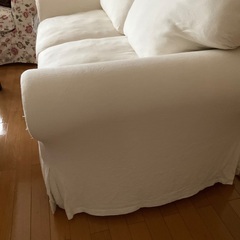 IKEA2人がけソファーEKTORP/エークトルプ シリーズ　白いカバーの画像