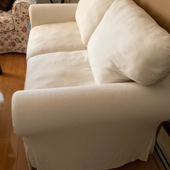 IKEA2人がけソファーEKTORP/エークトルプ シリーズ　白いカバーの画像