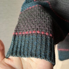 【クリーニング済】レディース　セーター　ボーダー　Mの画像