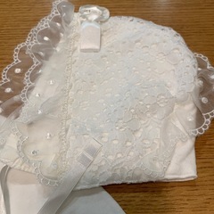 【美品】セレモニードレス　帽子付き　新生児の画像