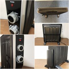 遠赤両面パネルヒーターNX-WPH01BK ブラック マイカ電気ヒーター 暖房器具 キャスター無し 清掃/動作確認済みの画像