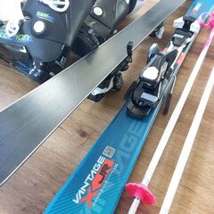 スキー板 ビンディング ブーツ ストック ヘルメットセット 子供用  の画像