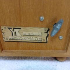 レトロ美品　木製3段収納ドア付きオルゴール付きアクセサリーBOXの画像