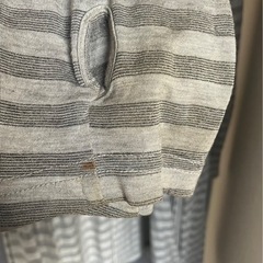 SCHLÜSSEL 2wayロングカーディガン ストライプ指穴付きパーカーS〜Mの画像