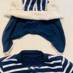 くま耳カバーオール　90㎝の画像