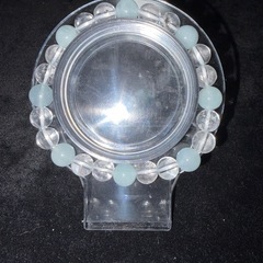 水晶×アクアマリン8mmブレスレット☪️17cmの画像