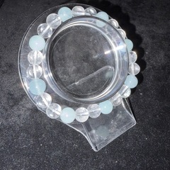 水晶×アクアマリン8mmブレスレット☪️17cmの画像