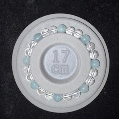 水晶×アクアマリン8mmブレスレット☪️17cmの画像