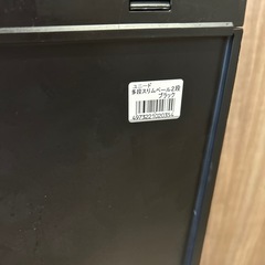 2段スリム ゴミ箱 ブラック キャスター付きの画像